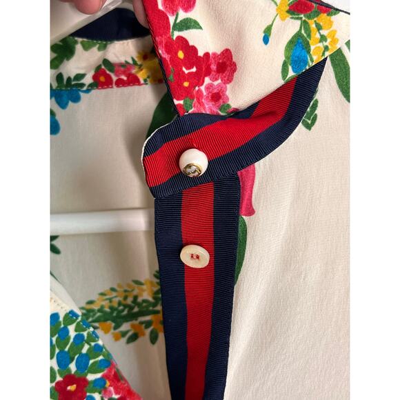 Authentic Gucci Corsage Floral Printed Button Down Shirt Womens Size 42 (US 10) - Picture 4 of 14